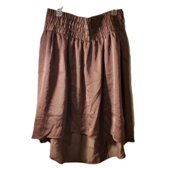 Lane Bryant Satin Y2K Skirt Womens Size 14/16 High Low Pleated Silky Boho Fairy - Picture 1 of 10